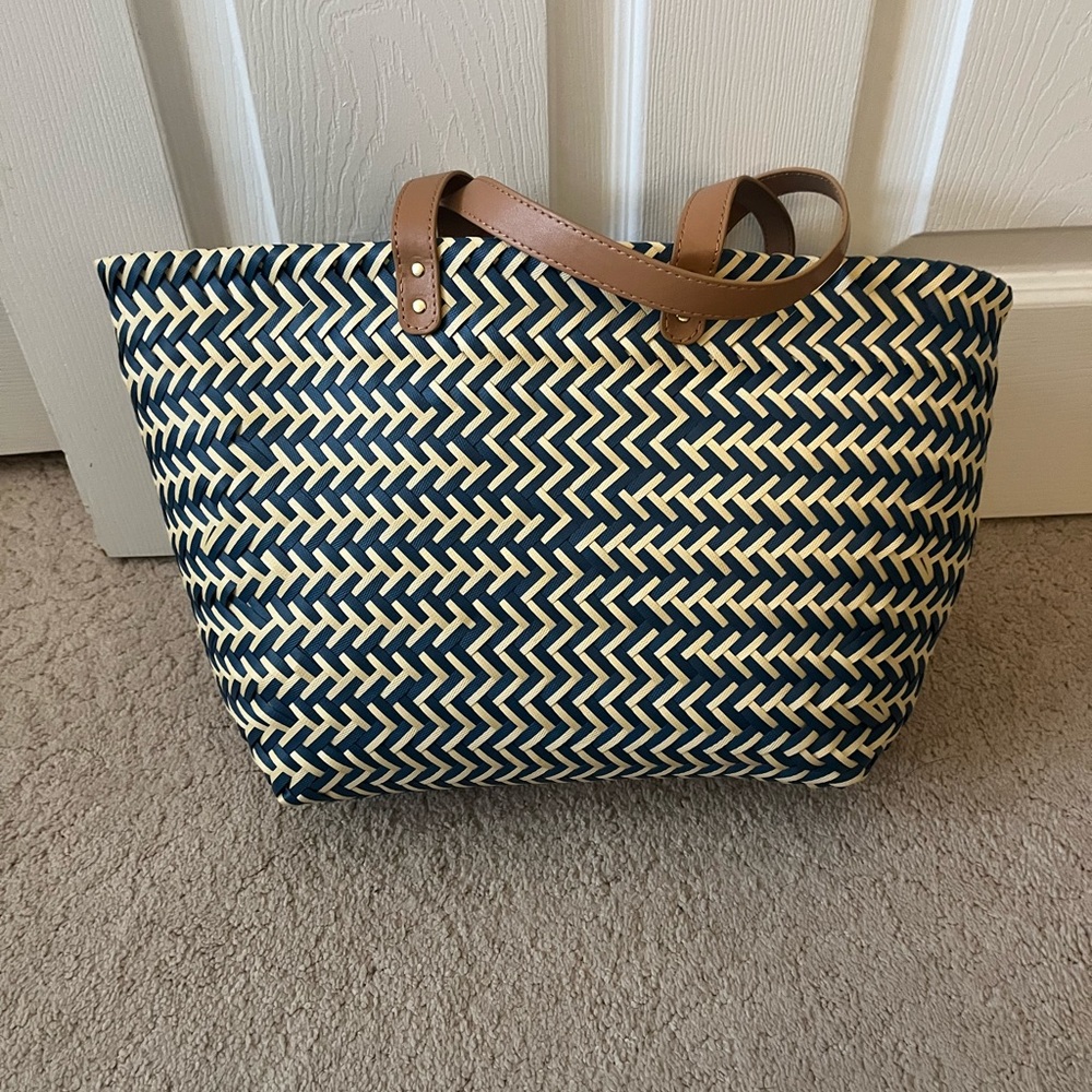 Stylish Navy and Cream Tote Bag
